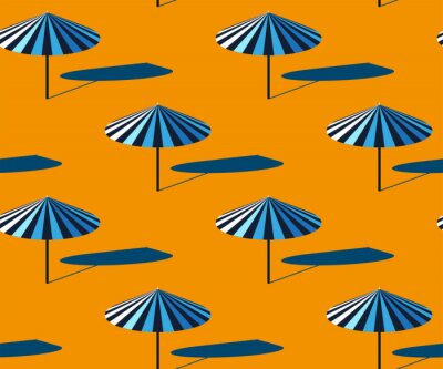 Behang Strandstoelen in pop-artstijl