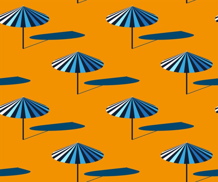 Behang Strandstoelen in pop-artstijl