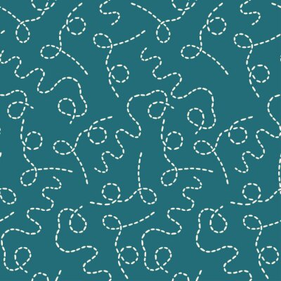 Behang Streepjes op een turquoise achtergrond