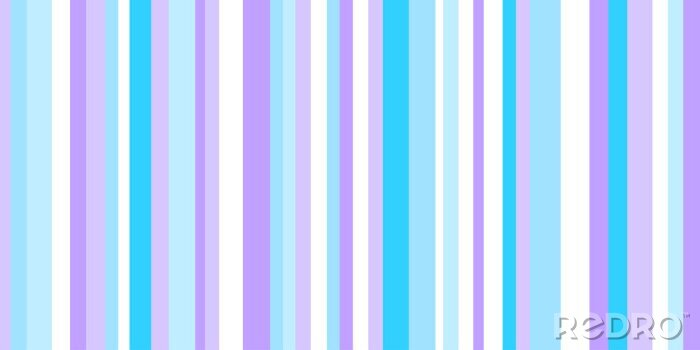 Behang Strepen patroon in blauw- en paarstinten