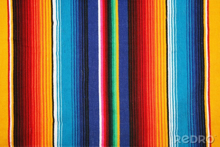 Behang Strepen verticaal patroon in mexicaanse stijl