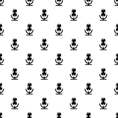 Behang Studio microfoon patroon vector naadloze