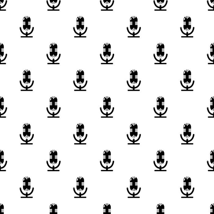 Behang Studio microfoon patroon vector naadloze