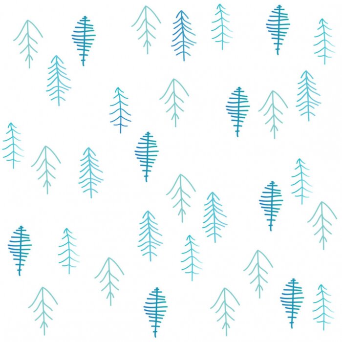 Behang Subtiele blauwe sparren