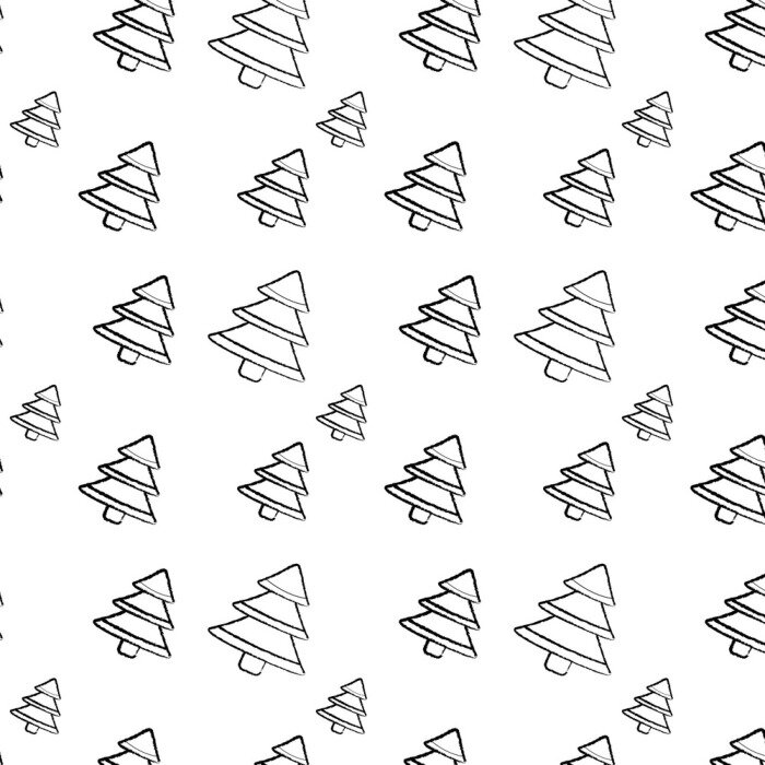 Behang Subtiele kerstbomen