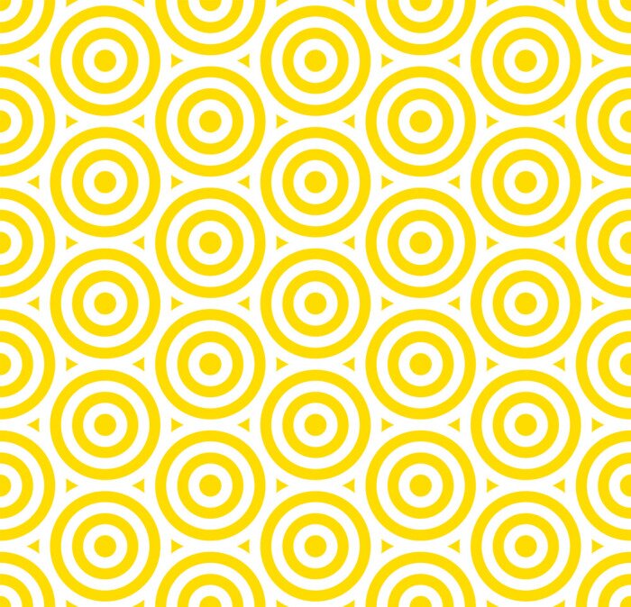 Behang Summer background circle stripe pattern seamless yellow and white.