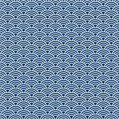 Behang Symmetrische blauwe zeegolven