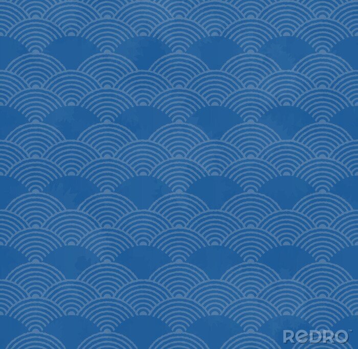 Behang Symmetrische kleine Japanse golven