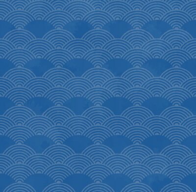 Behang Symmetrische kleine Japanse golven