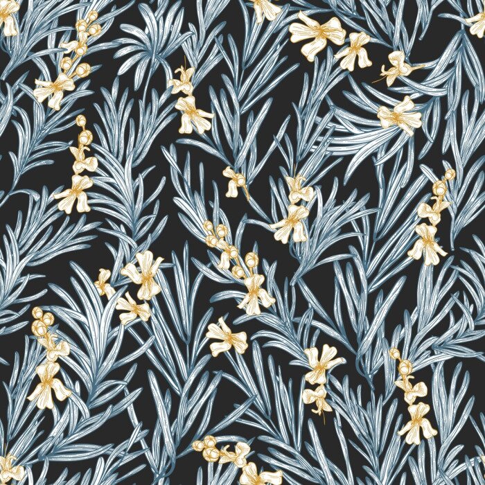 Behang Takjes rozemarijn op een donkere achtergrond