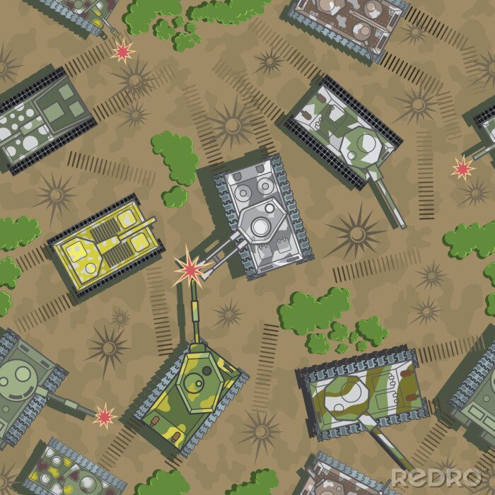 Behang Tanks op het slagveld