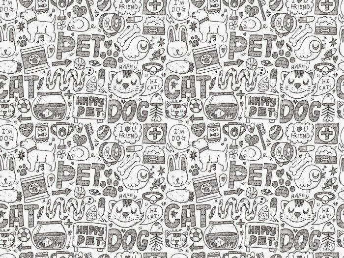 Behang Tekeningen met dieren