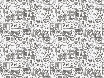 Behang Tekeningen met dieren