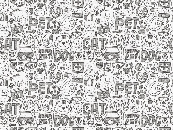 Behang Tekeningen met dieren