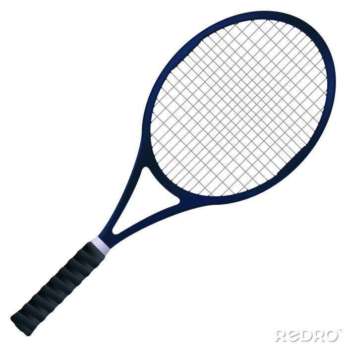 Behang Tennisracket op een lichte achtergrond