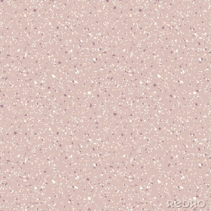Behang Terrazzo marble seamless pattern. Vector texture of mosaic floor with natural stones, granite, marble, quartz, limestone, colored glass, concrete. Terazzo flooring. Sandy background in pastel colors