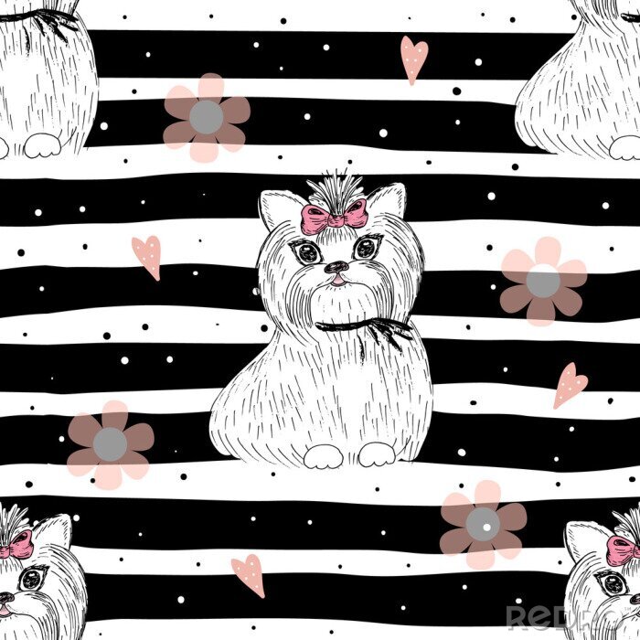 Behang Terriërs met strikken