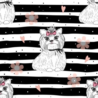 Behang Terriërs met strikken