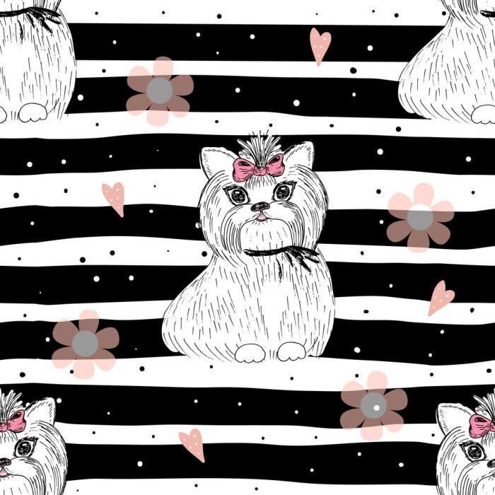 Behang Terriërs met strikken