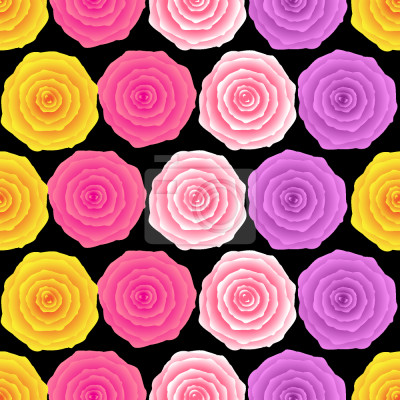 Behang Thee rozen roze en violet afbeelding