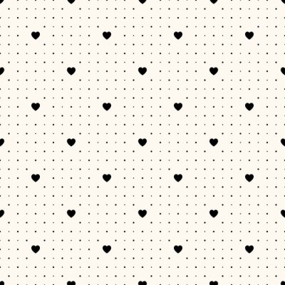 Behang Thema van kleine stippen en harten