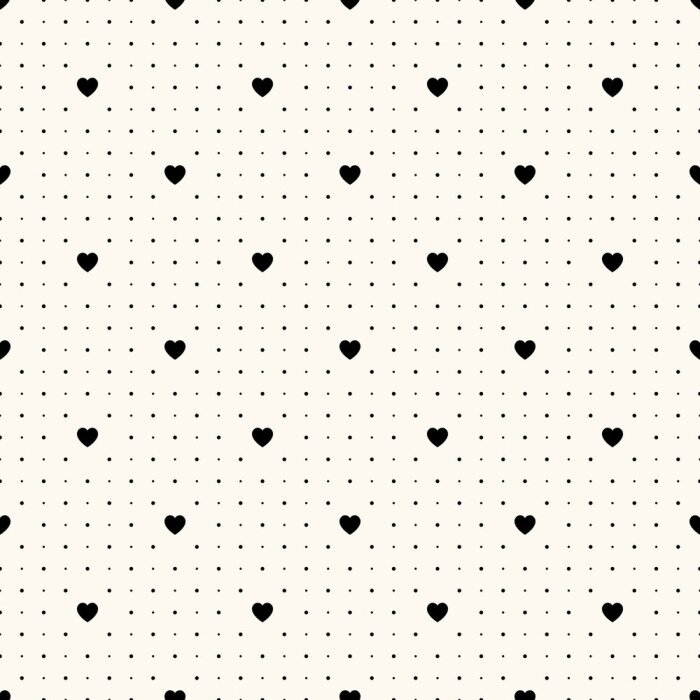 Behang Thema van kleine stippen en harten