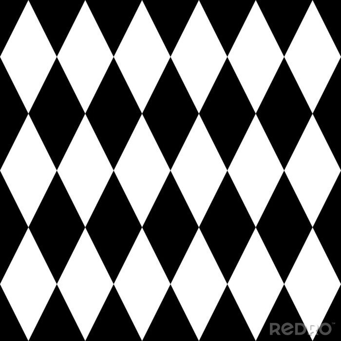 Behang Tile black and white background or vector pattern for seamless decoration wallpaper