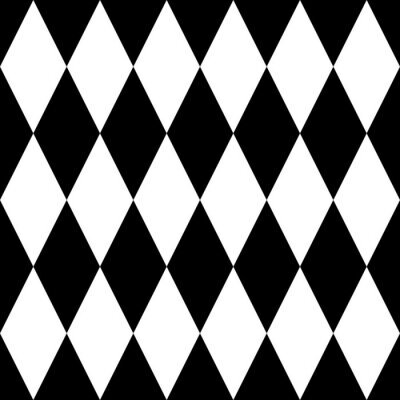 Behang Tile black and white background or vector pattern for seamless decoration wallpaper