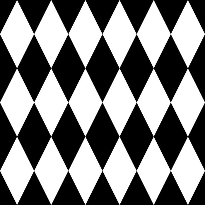 Behang Tile black and white background or vector pattern for seamless decoration wallpaper