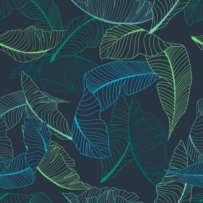 Behang Transparante grote bladeren