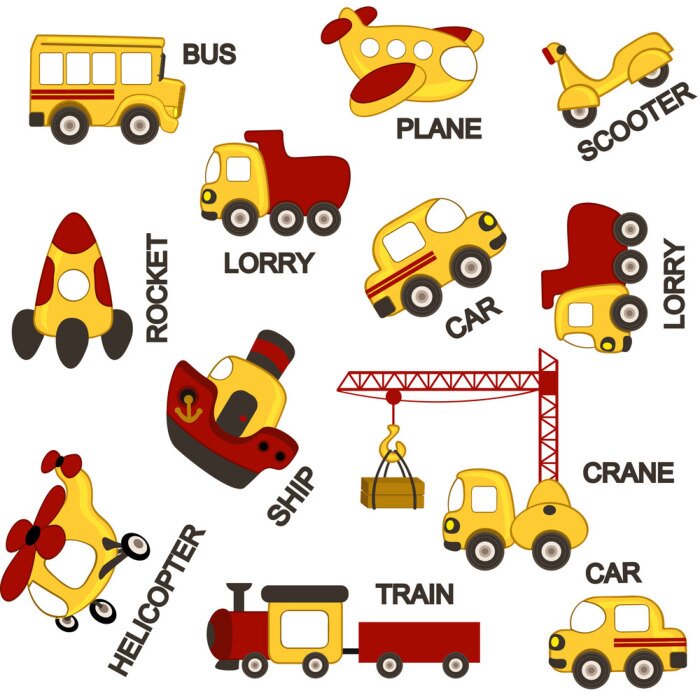 Behang transport patroon - vector illustratie, eps