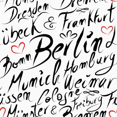Behang Travel Germany destination city seamless pattern