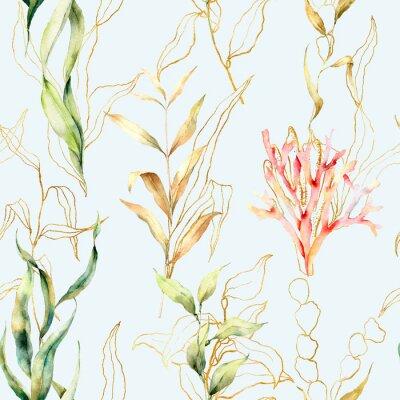 Trendy koraalrif op blauwe achtergrond