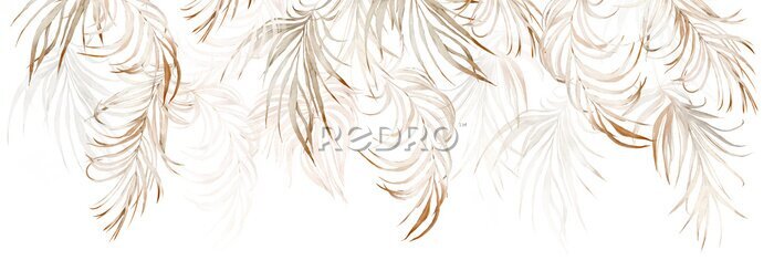 Behang Tropisch beige