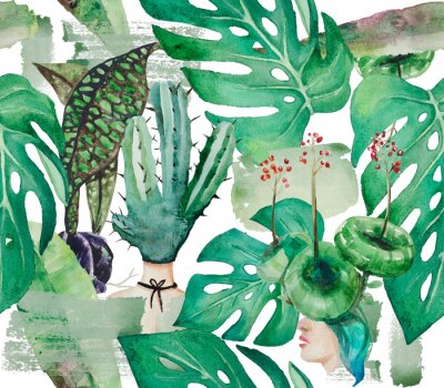 Behang Tropisch patroon