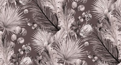 Tropische bladeren in aardetinten