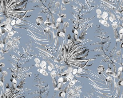 Behang Tropische bladeren in de wind