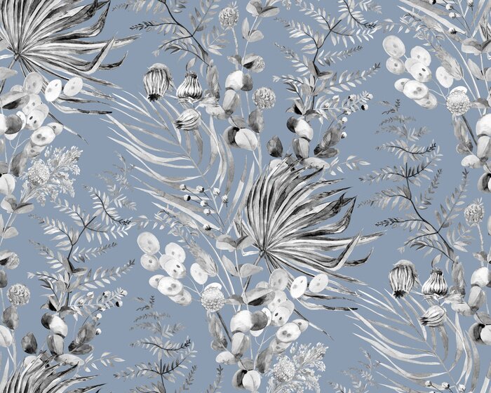 Behang Tropische bladeren in de wind