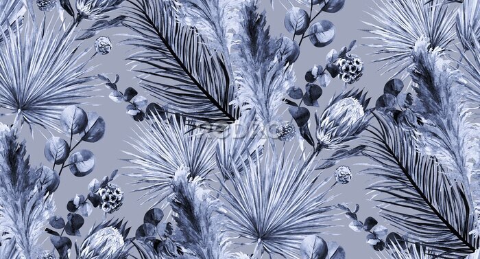 Behang Tropische natuurlijke samenstelling