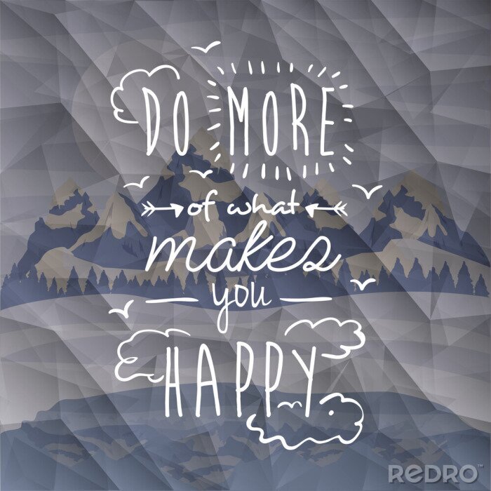 Behang Typografisch citaat omgeven door wolken