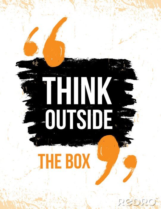 Behang Typografische quote over out of the box denken