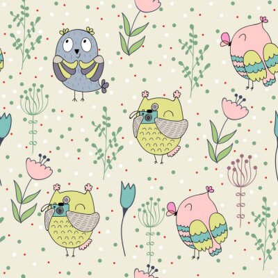 Behang Uilen in de camera