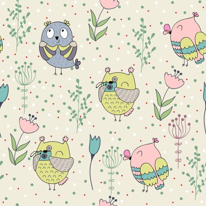 Behang Uilen in de camera