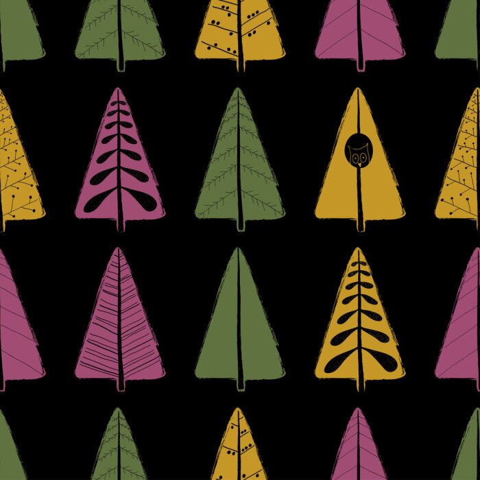 Behang Uilen in een kleurrijk bos