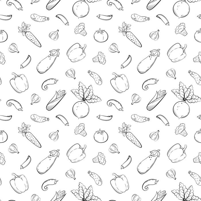 Behang Uiterst kleine groenten op een witte achtergrond