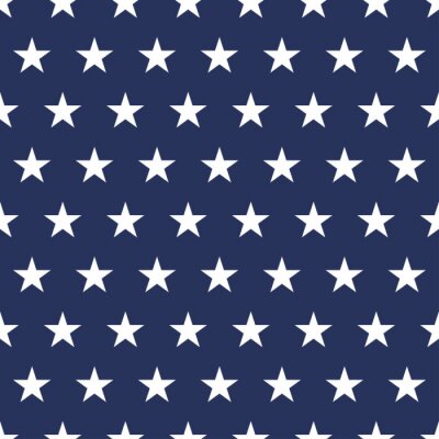 Behang USA vlag naadloos patroon. Witte sterren op een blauwe achtergrond. Herdenkingsdag