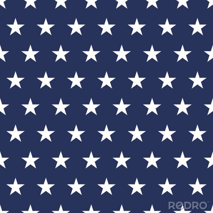 Behang USA vlag naadloos patroon. Witte sterren op een blauwe achtergrond. Herdenkingsdag