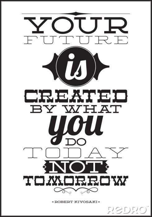 Behang Uw toekomst wordt gecreëerd door wat je vandaag niet morgen