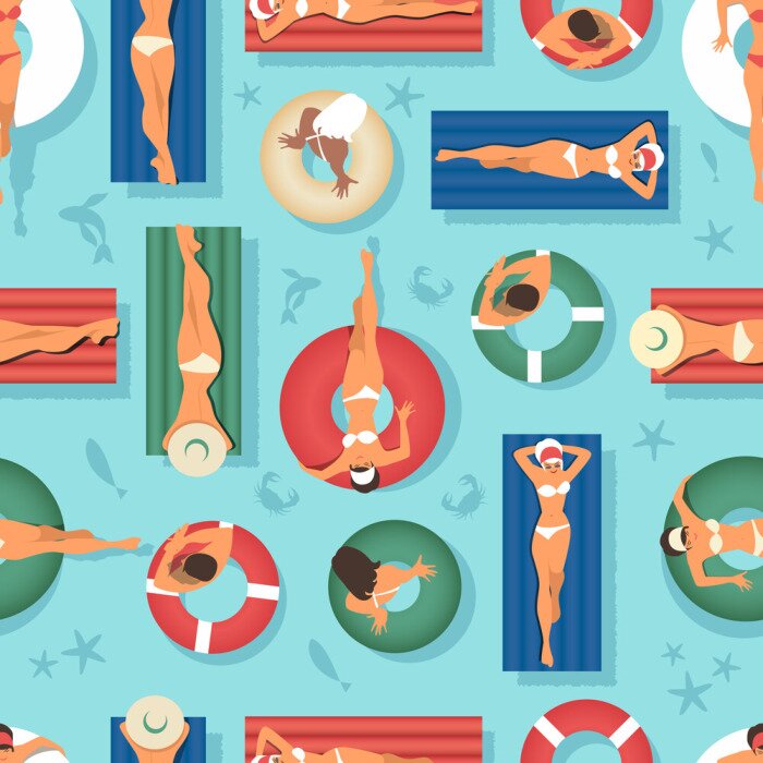 Behang Vakantie bij het zwembad