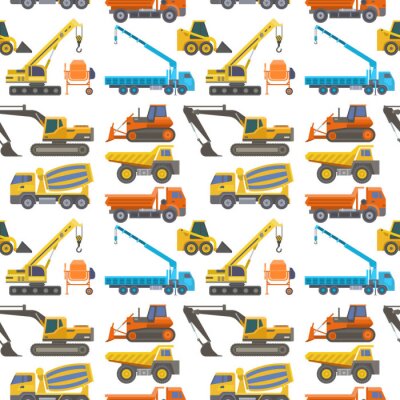 Behang Van de het voertuig vectorvervoer van de bouwbestelling vrachtwagen het voertuigconstruct en van de het materiaal grote platform van de weg vrachtvervoer van de vrachtwagen industriële naadloze het pa